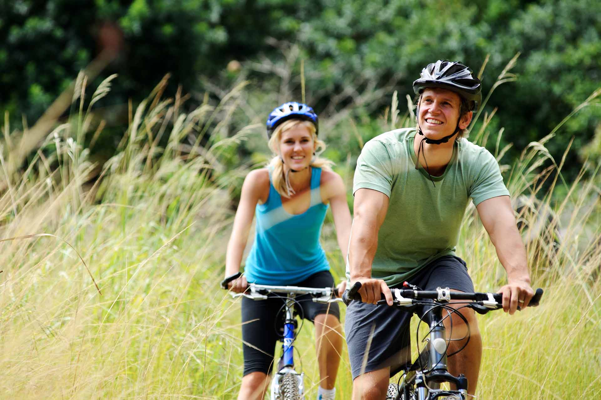 couple-biking A Couple Mountain Biking